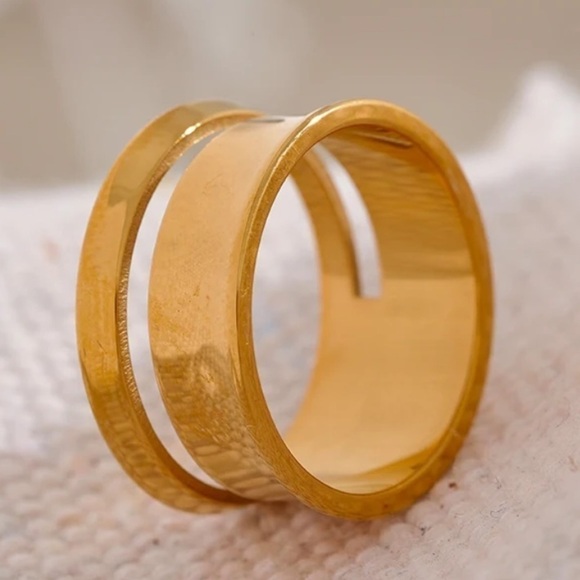 ⭐️unique Retro Gold Double Bar Ring - Picture 4 of 13